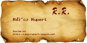 Rácz Rupert névjegykártya