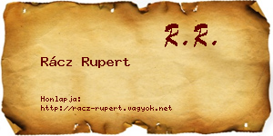 Rácz Rupert névjegykártya